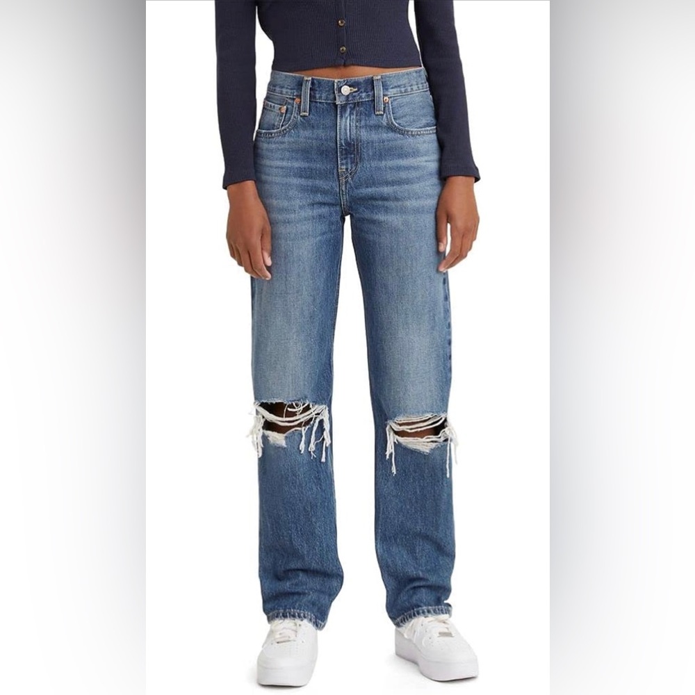 Levi's Distressed Blue Straight-Leg Jeans